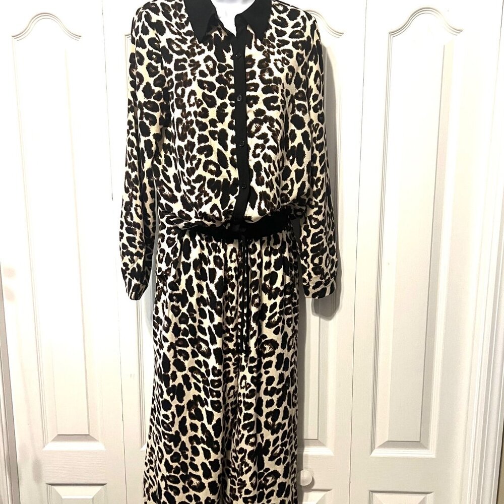 Tullea Women's 2 Piece Animal Print Stretch Cropped Pants-Medium-Casual-Comfy
